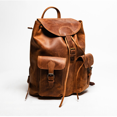 City Leather Backpack 14" // Distressed Brown