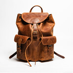 City Leather Backpack 14" // Distressed Brown