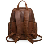 Minelli Expandable Leather Backpack // Saddle Brown