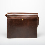 Leather Messenger Laptop Bag 14" // Antique Brown