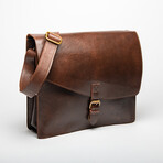 Leather Messenger Laptop Bag 14" // Antique Brown