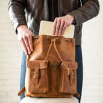 City Leather Backpack 14" // Distressed Brown