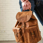 City Leather Backpack 14" // Distressed Brown