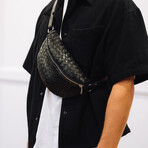 Nexus Woven Leather Belt Bag // Woven Black