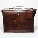 Coarse Leather Messenger Bag 16" // Antique Brown