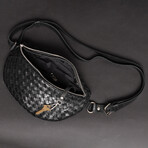 Nexus Woven Leather Belt Bag // Woven Black