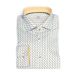 Polker Dots Slim-Fit Long Sleeve Button Up Shirt // White + Black + Yellow + Light Blue (2XL)