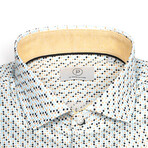 Polker Dots Slim-Fit Long Sleeve Button Up Shirt // White + Black + Yellow + Light Blue (S)