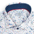 Splatter Slim-Fit Long Sleeve Button Up Shirt // Multicolor (XL)