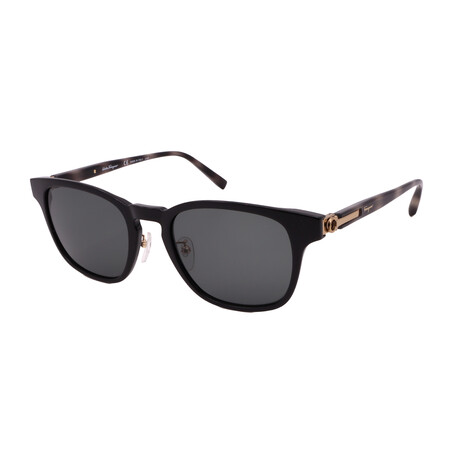 Ferragamo Mens SF1021SA 113 Square Sunglasses // Black + Gray