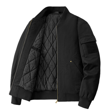 Lined Bomber Jacket // Black (XS)