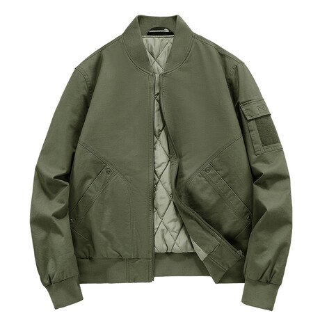 Lined Bomber Jacket // Army Green (XS)