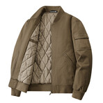 Lined Bomber Jacket // Brown (L)