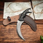 Damascus Karambit Knife // Black Micarta