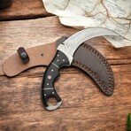 Damascus Karambit Knife // Black Micarta