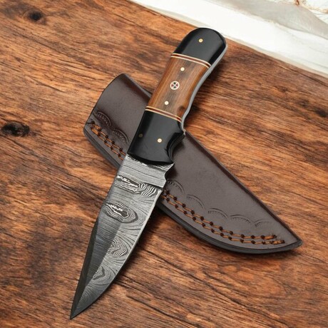 Damascus Skinner Knife // Olivia