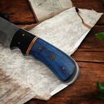 Damascus Skinner Knife // Blue Dollar