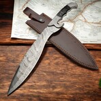 Damascus Machete // Black Micarta