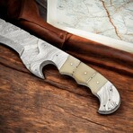 Damascus Machete // Camel Bone