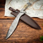 Damascus Machete // Camel Bone