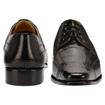 1107 // Patent Leather Croc Print Oxford Shoes // Black (US: 9)