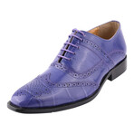 Dallas // Leather Brogue Oxford Shoes // Purple (US: 7)