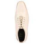 Lava //Textile & Suede Leather Derby Shoes // Beige (US: 10)