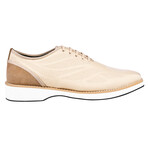 Lava //Textile & Suede Leather Derby Shoes // Beige (US: 7)