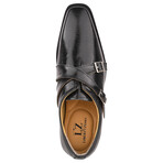 Donna // Leather Double Strap Monk Shoes // Black (US: 9.5)