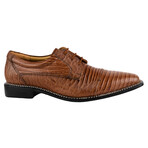 Jostin // Leather Lizard Print Oxford Shoes // Brown (US: 10)