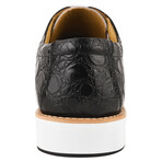 Lucky // Leather Textured Oxford Shoes // Black + White (US: 9)