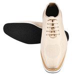 Lava //Textile & Suede Leather Derby Shoes // Beige (US: 7)