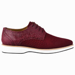 Gutta // Leather & Textile Lizard Print Derby Shoes // Burgundy (US: 11)