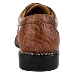 Jostin // Leather Lizard Print Oxford Shoes // Brown (US: 10.5)