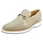 Jack // Textile & Leather Textured Loafers // Beige (US: 7)