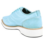 Lava //Textile & Suede Leather Derby Shoes // Light Blue (US: 7)