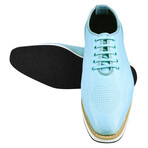 Lava //Textile & Suede Leather Derby Shoes // Light Blue (US: 11)