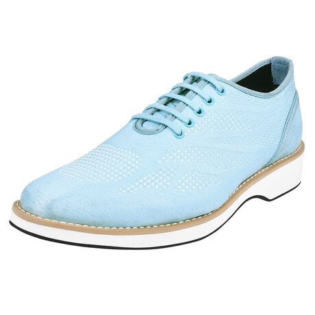 Lava //Textile & Suede Leather Derby Shoes // Light Blue (US: 7)