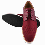 Gutta // Leather & Textile Lizard Print Derby Shoes // Burgundy (US: 10)