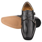 Donna // Leather Double Strap Monk Shoes // Black (US: 10)