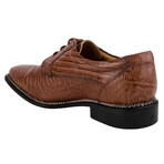 Jostin // Leather Lizard Print Oxford Shoes // Brown (US: 10.5)