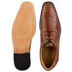 Jostin // Leather Lizard Print Oxford Shoes // Brown (US: 10.5)