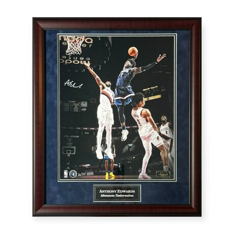 Anthony Edwards // Minnesota Timberwolves // Autographed Photograph + Framed // Limited Edition /100