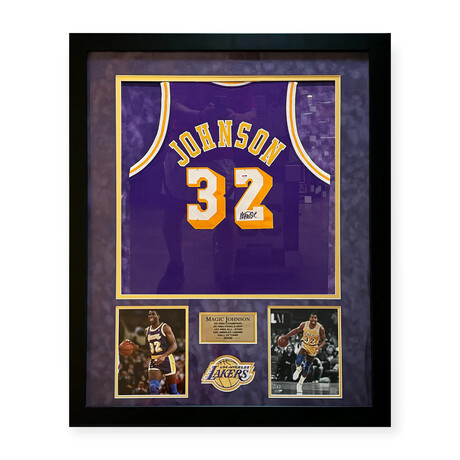 Magic Johnson // Los Angeles Lakers // Autographed Jersey + Framed