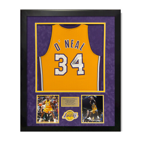 Shaquille O'Neill // Los Angeles Lakers // Autographed Jersey + Framed