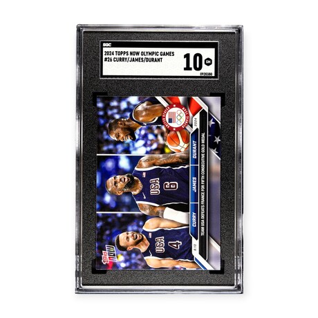 Steph Curry, Lebron James & Kevin Durant // 2024 Topps Now Olympic Games // SGC 10 Gem Mint