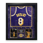 Kobe Bryant // Los Angeles Lakers // Autographed Purple Jersey + Commemorative Rings + Framed