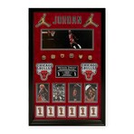 Michael Jordan // Chicago Bulls // Unsigned Collage + Commemorative Rings + Framed