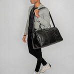 Tourist 21" Leather Duffel Bag + Free Matching Dopp Kit // Black 