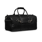 21" Leather Duffel Bag + Free Matching Dopp Kit // Black 